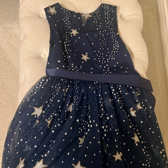 Girl Navy Dress Sparkly - Picture 1 of 4